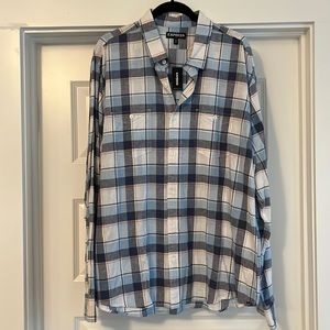 Men’s Blue Express Button Up
